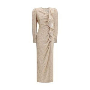 Alessandra Rich Beige Silk Casual Women's Dress